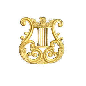 Vintage Lyre Harp brooch by Hermitage, Vintage Harp Brooch Brushed Gold Tone